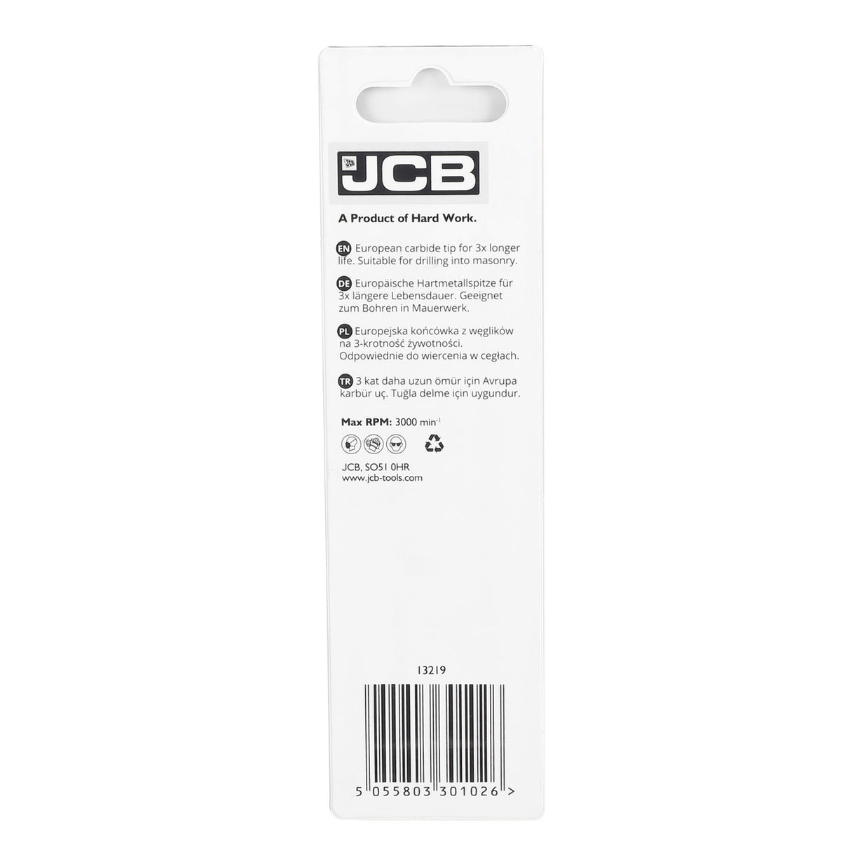 JCB Masonry Drill Bit 6 x 100 mm | 5055803301026