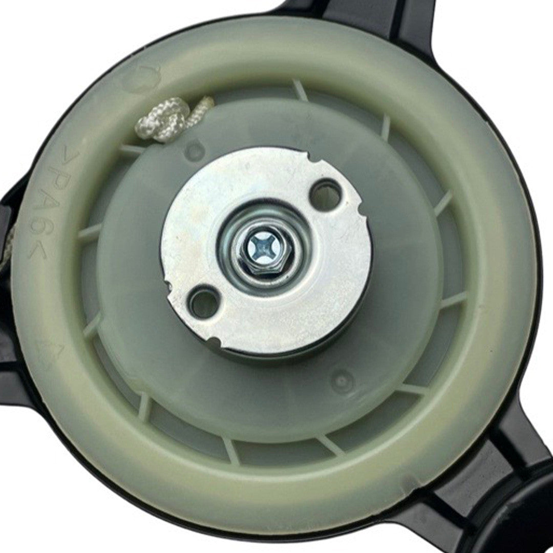 1249064 - replacement Recoil Start for the P1 P4100P Petrol Lawnmower OEM spare part recoil mechanism close up