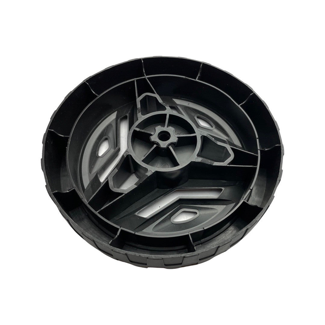 1374021 - replacement Rear Wheel for the Hyundai HYSC1500E Electric Lawn Scarifier and Aerator OEM spare part black plastic