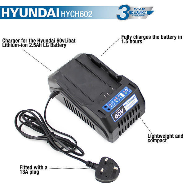 Hyundai Battery Charger For 60v and 120v Garden Machinery