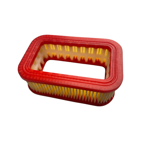1257092 - replacement Air Filter Element for the P1 P6220C Petrol Chainsaw OEM spare part pleated paper foam surround red / yellow