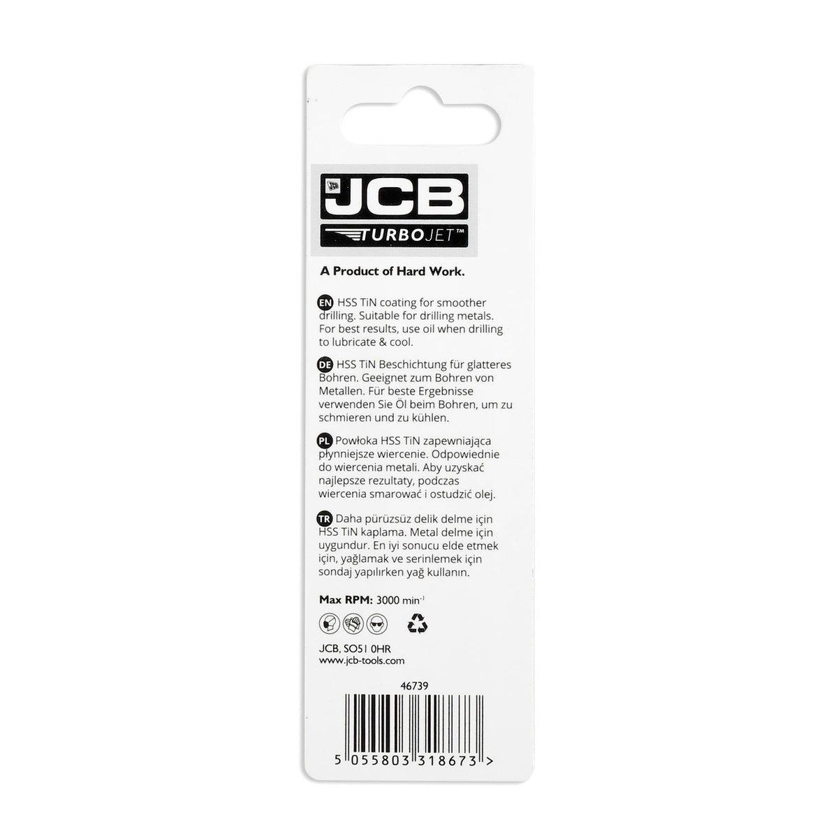 JCB TurboJet 7 Point HSS Drill Bit Set 2.5 x 57mm, Set of 3 | 5055803318673