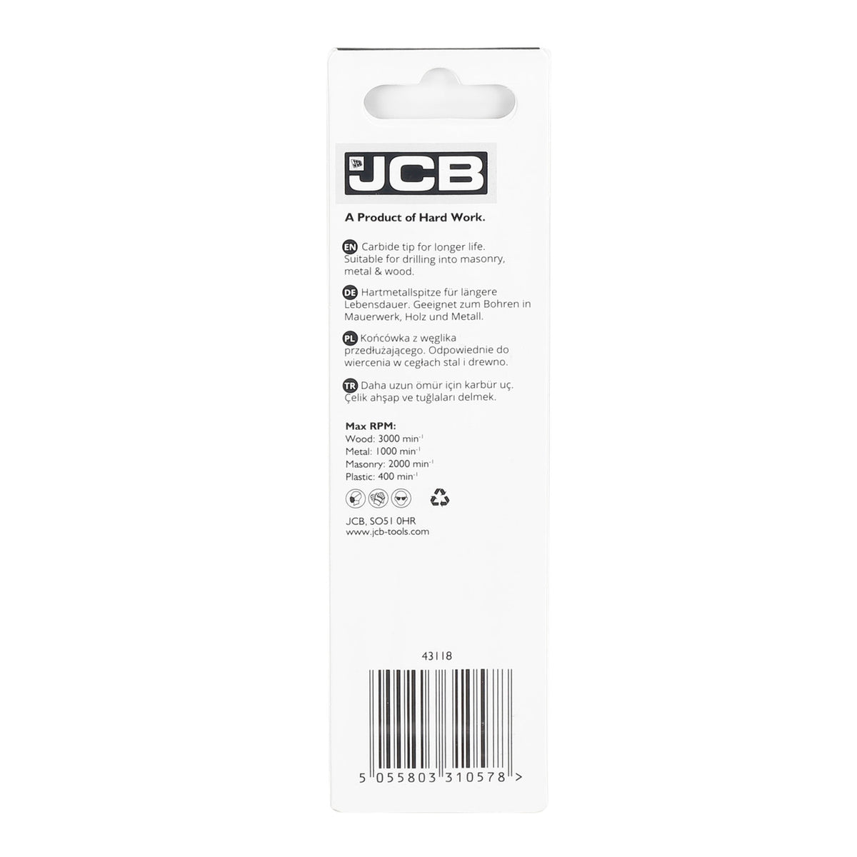 Packaging Image of the JCB Multi Purpose Drill Bit 7 x 100mm | 5055803310578
