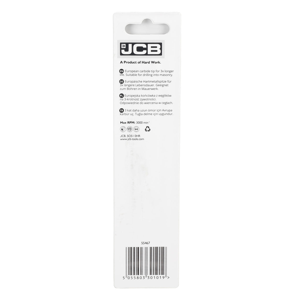 JCB Masonry Drill Bit 5.5 x 150 mm | 5055803301019