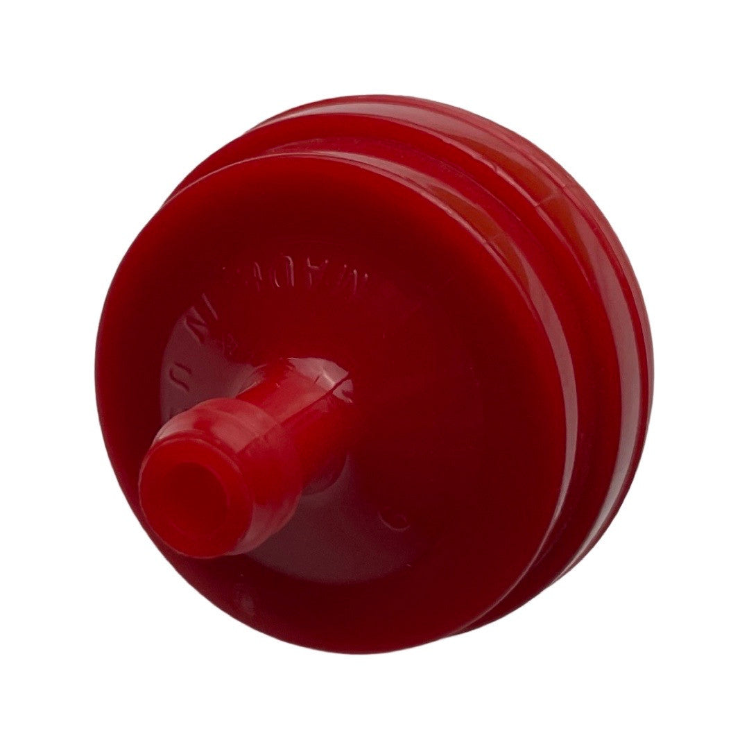 1234061 - replacement Fuel Filter for the P1 P2500i Inverter Suitcase Generator OEM spare part red in-line filter side view