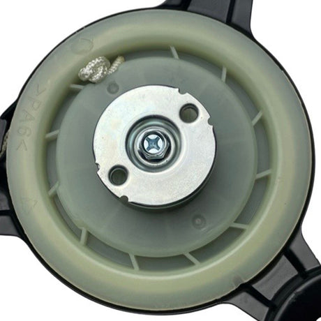 1249064 - replacement Recoil Start for the P1 P4100P Petrol Lawnmower OEM spare part recoil mechanism close up
