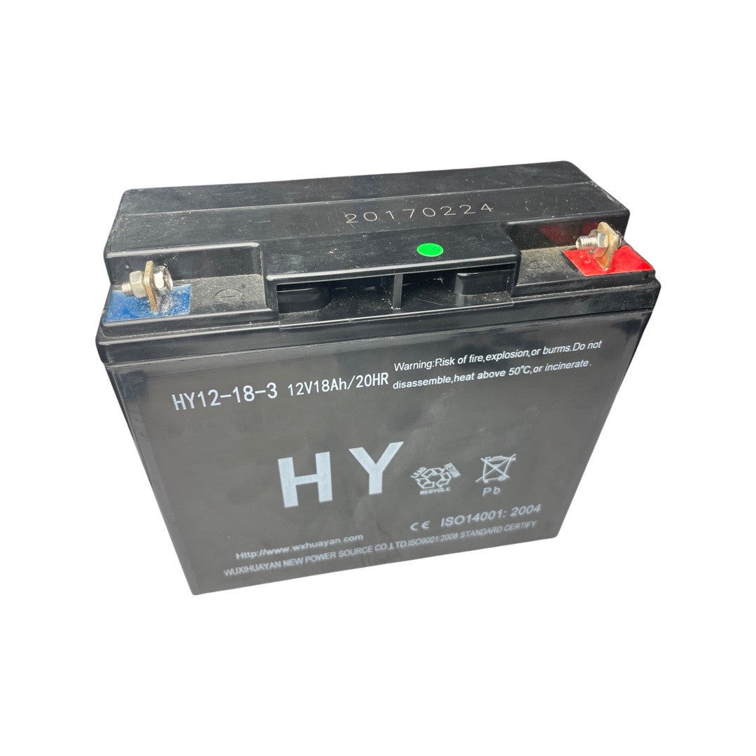 1007018 - replacement 12V Battery for the Hyundai HY3500RVI Petrol Leisure Generator OEM spare part negative and positive terminals
