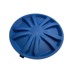 1355032 - replacement Rear Wheel Cover for the Hyundai HYSW1600E Artificial Grass Sweeper OEM spare part blue plastic
