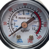 1116038 - replacement Line Pressure Gauge for the Hyundai HY30100V 100 Litre Air Compressor OEM spare part gauge close up
