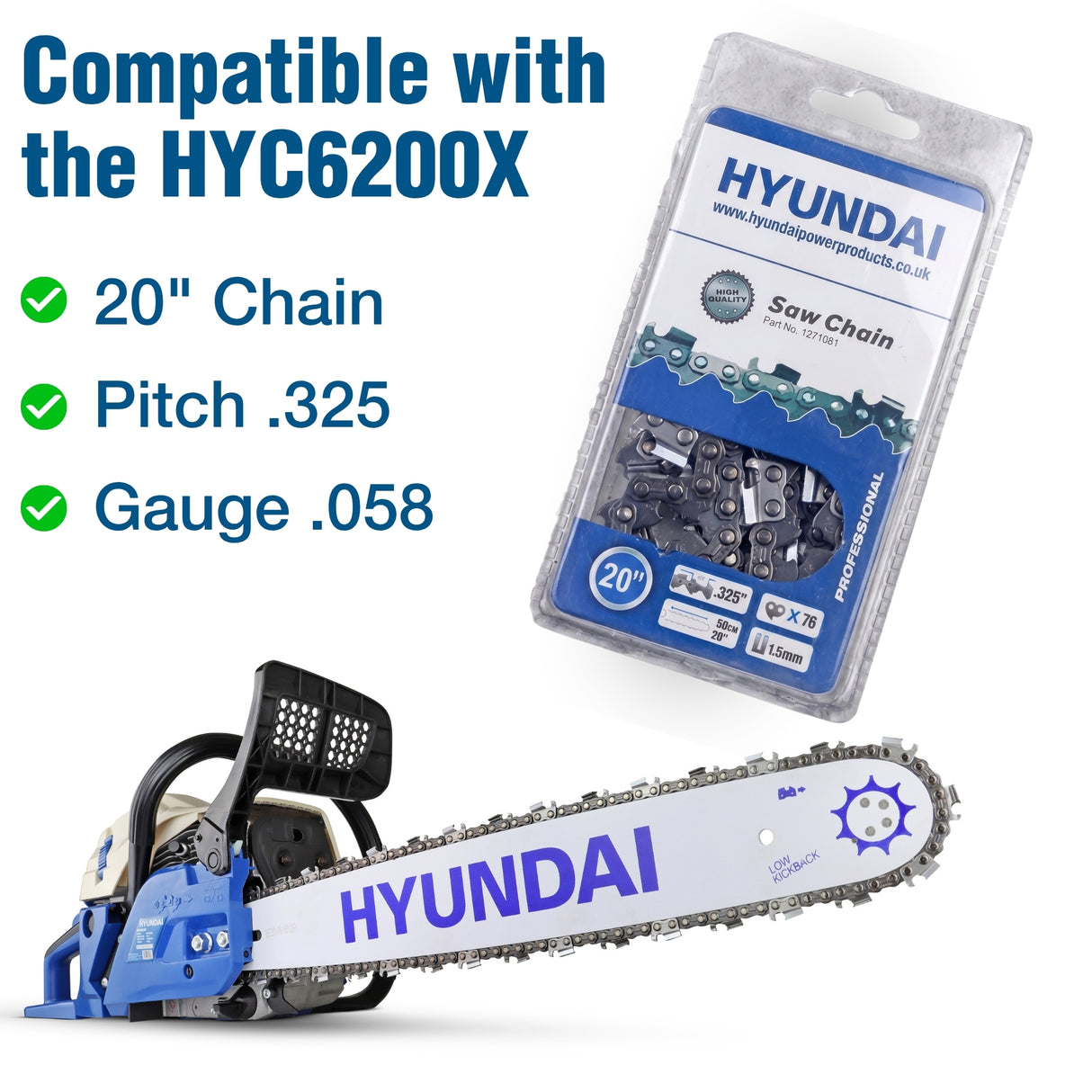 1271081 - Genuine Replacement 20" Saw Chain (Pitch-.325, Gauge-.058) Full Chisel